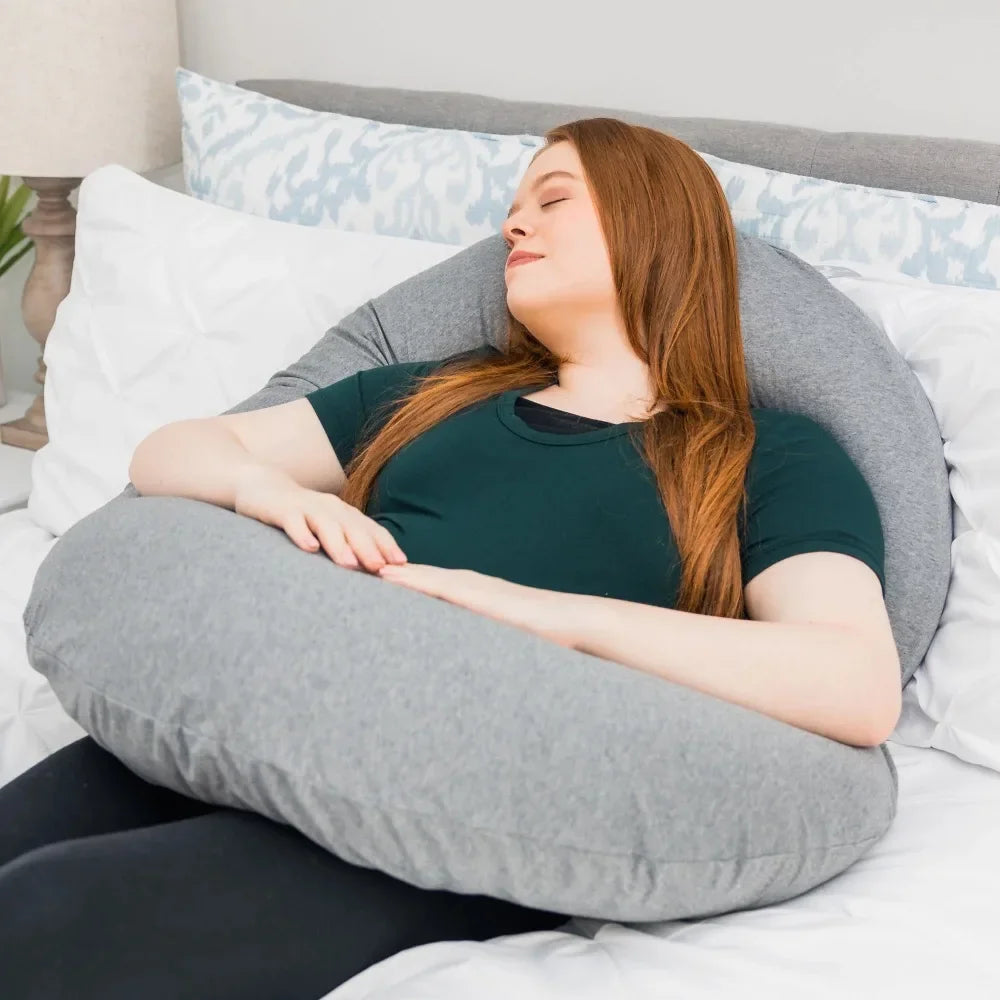 Sleeper  Jersey Gray, Total Body/Pregnancy Pillow, 100% Cotton Zippered, Removable Cover