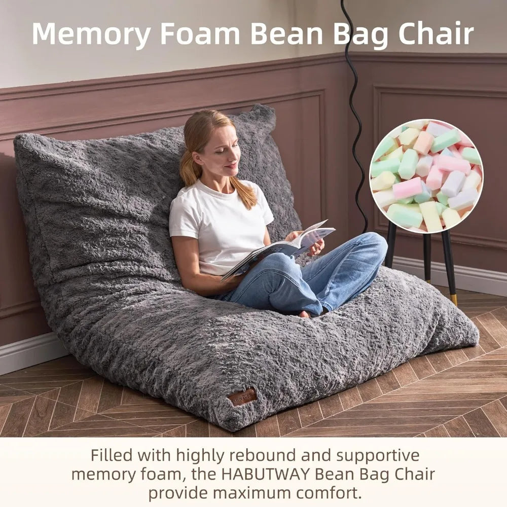 3 in 1 Giant Bean Bag Chairs Single Sofa Chair Living Room Sofa Bed, , Puff Couch