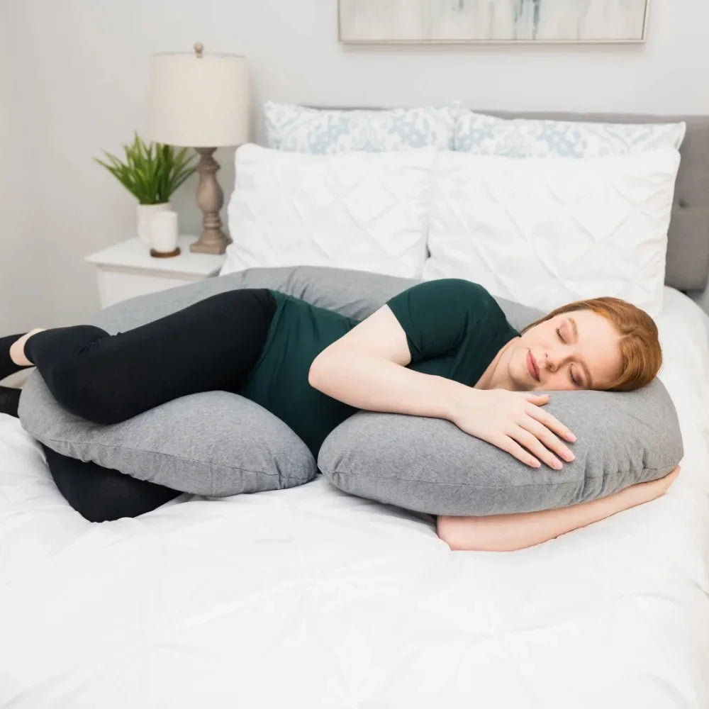 Sleeper  Jersey Gray, Total Body/Pregnancy Pillow, 100% Cotton Zippered, Removable Cover